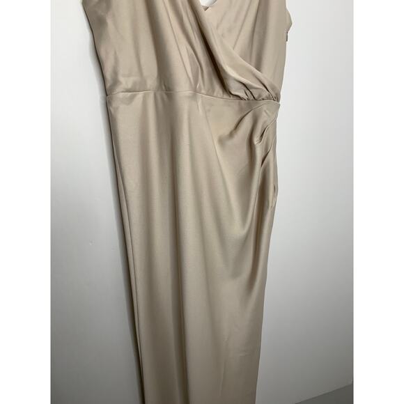 BHLDN Freya Satin Charmeuse Dress in Oyster Neutral Nude Womens US14 New - Picture 5 of 14
